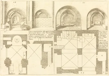 Plan og højde af kapellet Godefroy de Bouillon