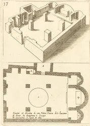 Plan og elevation af kirken S. Iacoma