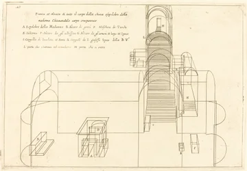 Plan og elevation af Madonnas gravkirke