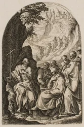 Sankt Hieronymus underviser sine disciple i ørkenen, fra serien "Billeder af Rom"