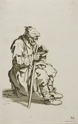Seated Beggar Eating, tallerken 24 fra The Beggars