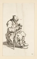 Siddende tigger, spisende, fra The Beggars