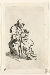 Tiggerne: Tigger sidder ned og spiser, ca. 1623.