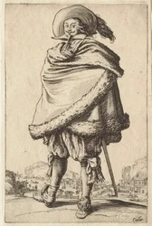 Herren svøbt i sin pelsbesatte frakke