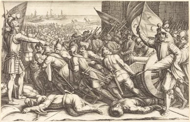 Troppernes genindskibning, ca. 1614.