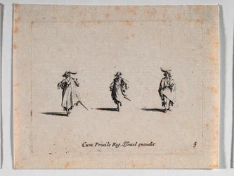 Tre kavalerer, fra Les Fantaisies de Noble J. Callot ...
