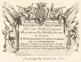 Titelside for "De militære øvelser"