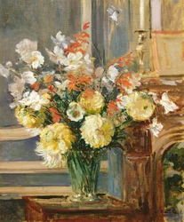 Sommerblomster (olie på lærred)