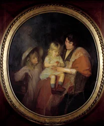 Tangerin En mor og hendes to børn. Maleri af Jacques Emile (Jacques-Emile) Blanche (1861-1942) 1898 søn. 1,4x1,2 m. Paris, Musee du petit Palais