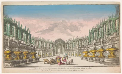 Udsigt over Circe .s have Decoration de théatre, repræsentativ les jardins de Circe (titel på objekt)
