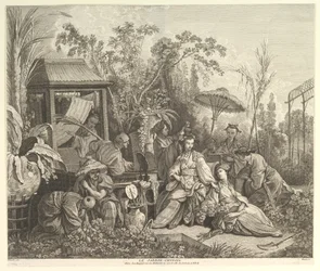 Den kinesiske have, fra Chinoseries, efter 1743.