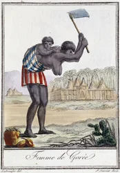 Femme of Gorèe (Senegal) - i "" Encyclopedia of Travels"" af Grasset St Sauveur, red. 1796
