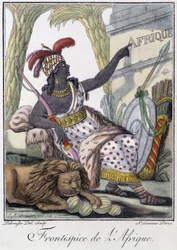 Frontispice of Africa - i "" Encyclopedia of Travels"" af Grasset St Sauveur, red. 1796
