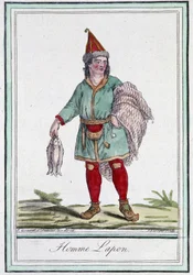 Lapp man - i "" Encyclopedia of travels"" af Grasset Saint Sauveur, red. Paris 1796