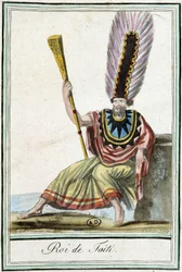 King of Tahiti - i "" Encyclopedia of Travels"" af J. Grasset Saint-Sauveur