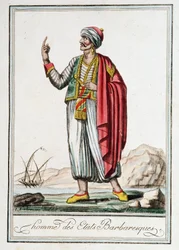 Man of the Barbarian States, "" Encyclopedia of Voyages"" af J. Grasset Saint-Sauveur (Saint Sauveur)