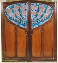 Dobbeltdør, designet af Jacques Gruber (1870-1936), Emile Andre (1880-1941) og Eugene Vallin (1856-1922) for Vaxelaire et Cie.