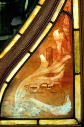 Nancy (afdeling 54), Art Nouveau, Handels- og Børskammer, Signatur af et farvet glas af Jacques Gruber (1870-1936)
