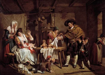 Bloddonoren, fortæring af en italiensk far Maleri af Jacques Sablet (1749-1803) 1700-tallet Stockolm, Nationalmuseum