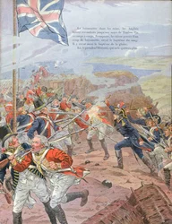 Napoleon (1769-1821) ved belejringen af Toulon, 17. december 1793, illustration fra 