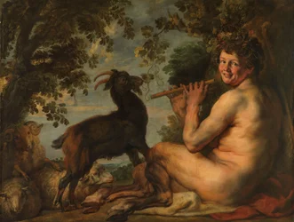 En Satyr Pan der passer sin flok