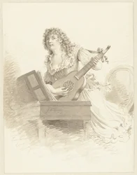 Dame, der spiller guitar Dame med en guitar