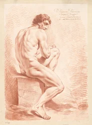 Siddende nøgen mand, set bagfra (1. præmie 1783)