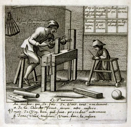 Graveret illustration fra det 17. århundrede fra en samling ordsprog. Paris 1657-1663. Af Jacques Lagniet (1620-1675). Fransk kobberstikker. Fra ham stammer mange samfundskritiske stik og hånlige billeder som hans til tider groteske og fantastiske illustra