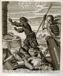 Illustration af fabler af Jean de La Fontaine (kobberstik)