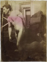 Studie af en mandlig nøgenmodel i Jacques de Lalaings atelier