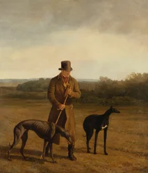 Portræt af Lord Rivers med to Greyhounds, c.1825