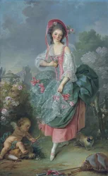 Ballerina Marie-Madeleine Guimard 1743-1816 som Terpsichore