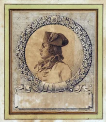 Philippe Francois Joseph Le Bas - Portræt af Philippe-Francois-Joseph Le Bas (1764-1794) af Jacques Louis David (1748-1825), ca. 1793 - Pen, pensel, indisk blæk på papir, D 15.2 - Privat samling