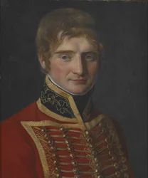 Portræt af en mand i militærkostume (olie på lærred)
