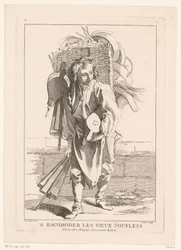 Bælge sælger A Racomoder les vieux Souflets (titel på objekt) Cris de Paris (serietitel) Street Vendors of Paris (serietitel)