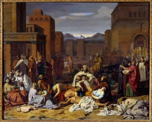 Pesten. Maleri af Jacques Pilliard (1814-1898)