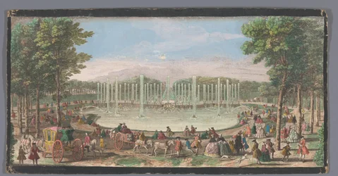 Udsigt over Bassin de Neptun i Versailles have Vue du Bassin de Neptune dans le Jardin de Versailles (titel på objekt)