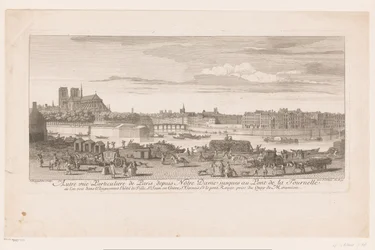 Se på Paris fra Notre Dame til Pont de la Tournelle Udsigt over Paris fra Notre-Dame til Pont de la Tournelle (...) taget fra Quai de Miramion (titel på objektet)