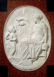 Monument til hjertet af Louis XIII: de fire kardinaldyder. Afholdenhed. Dekorelement fra Louis XIII