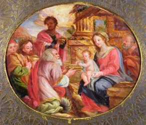 Adoration of the Magi (olie på lærred)