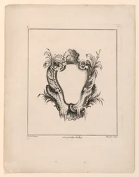 Escutcheon, fra "Recueil Nouveau de Differens Cartouche"