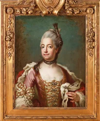 Louise Ulrique (Louise-Ulrique) af Preussen (1720-1782), Dronning af Sverige - Maleri af Jakob Bjørk (1726-1793), olie på lærred, 73x55 cm - Louisa Ulrika af Preussen, Olie på lærred af Jakob Bjørk - Privat samling