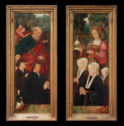 Donorfigurer med St. Peter med en nøgle