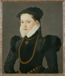 Portræt af datteren af grev Friedrich af Oettingen ... (maleri på lærred)