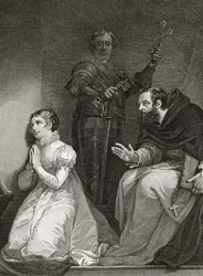John Feckenham besøger Lady Jane Gray i Tower of London (print)