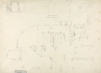 Detaljer om templet over foråret ved Zaghouan (pen og blæk med grafit på papir)