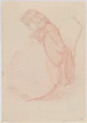 En tosidet tegning af Fumette og dansende klovne, 1855-1859.
