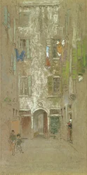 Corte del Paradiso, 1880 (kridt og pastel på gråt papir)