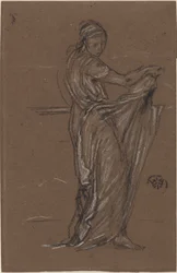 Draperet kvindeskikkelse, 1870-1873.