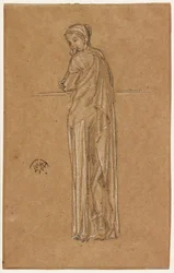 Draperet figur stående, 1870-1873.